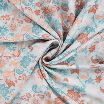 Viskose Voile Ibiza, Paisley Blumen Bodüre Tiffany